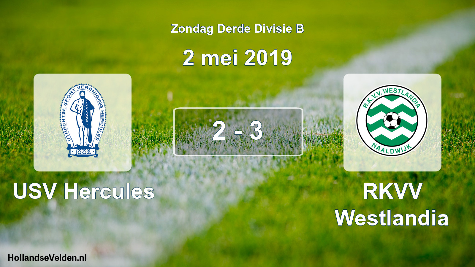 Total number of matches played: USV Hercules - RKVV Westlandia 2 - 3 (2 May 2019)