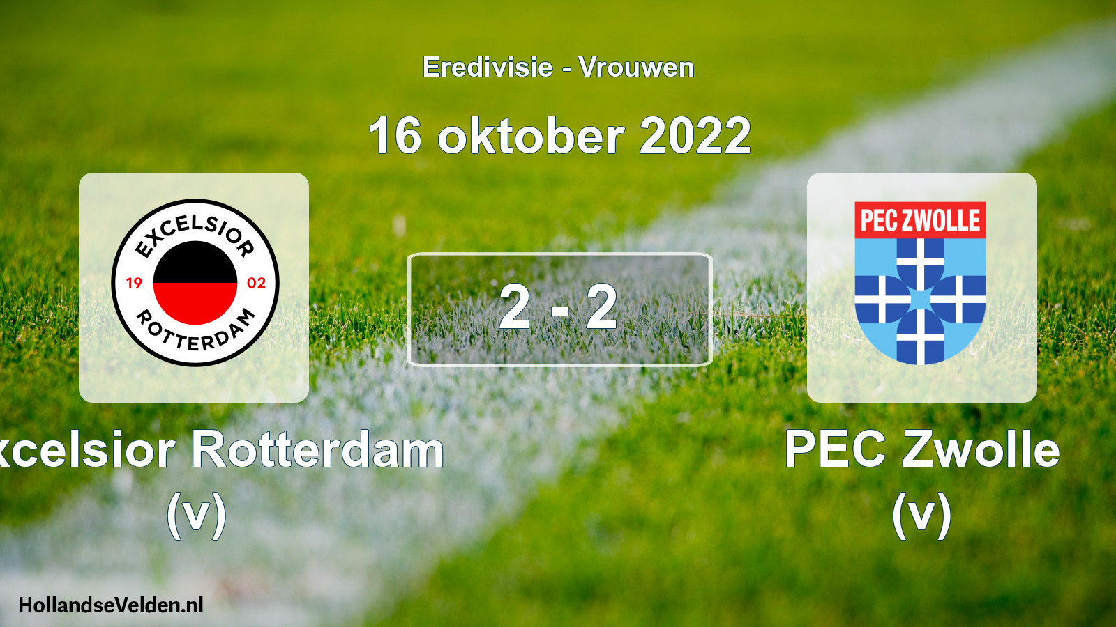 Total number of matches played: Excelsior Rotterdam (v) - PEC Zwolle (v) 2 - 2 (16 October 2022)