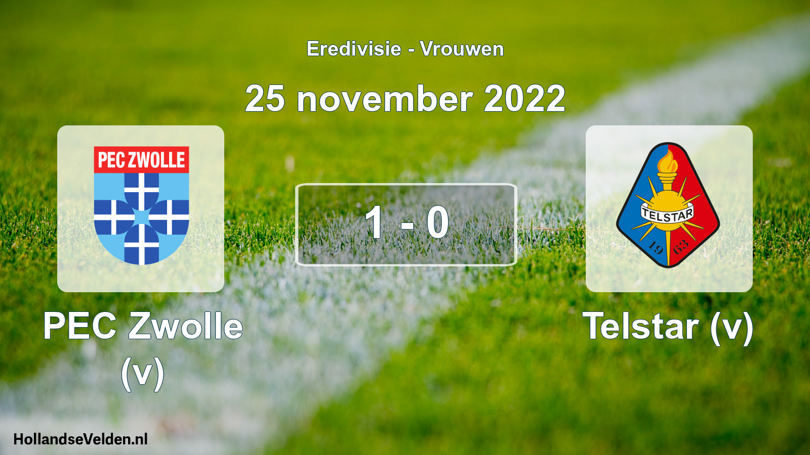 Total number of matches played: PEC Zwolle (v) - Telstar (v) 1 - 0 (25 November 2022)