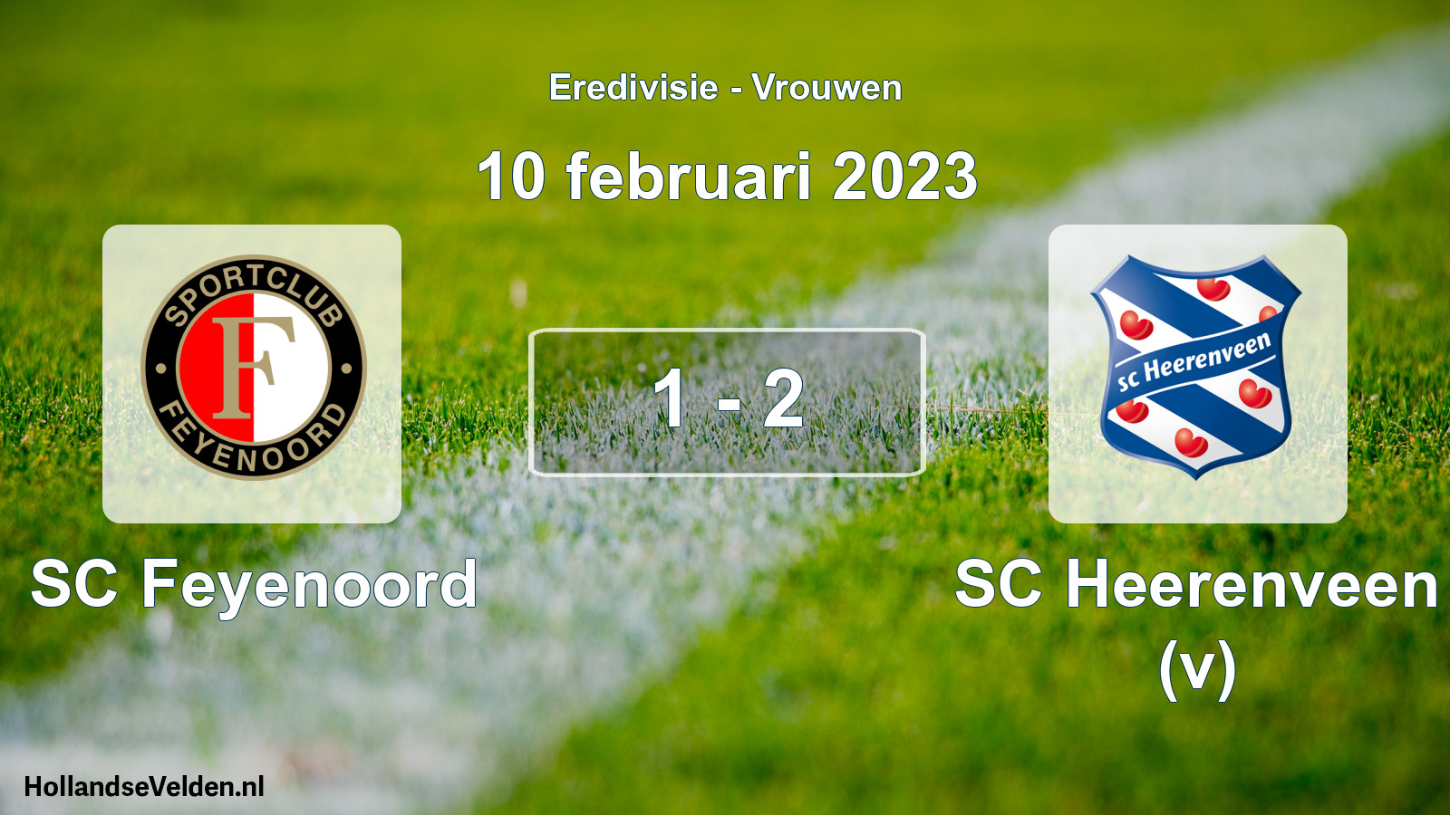 Total number of matches played: SC Feyenoord - SC Heerenveen (v) 1 - 2 (10 February 2023)