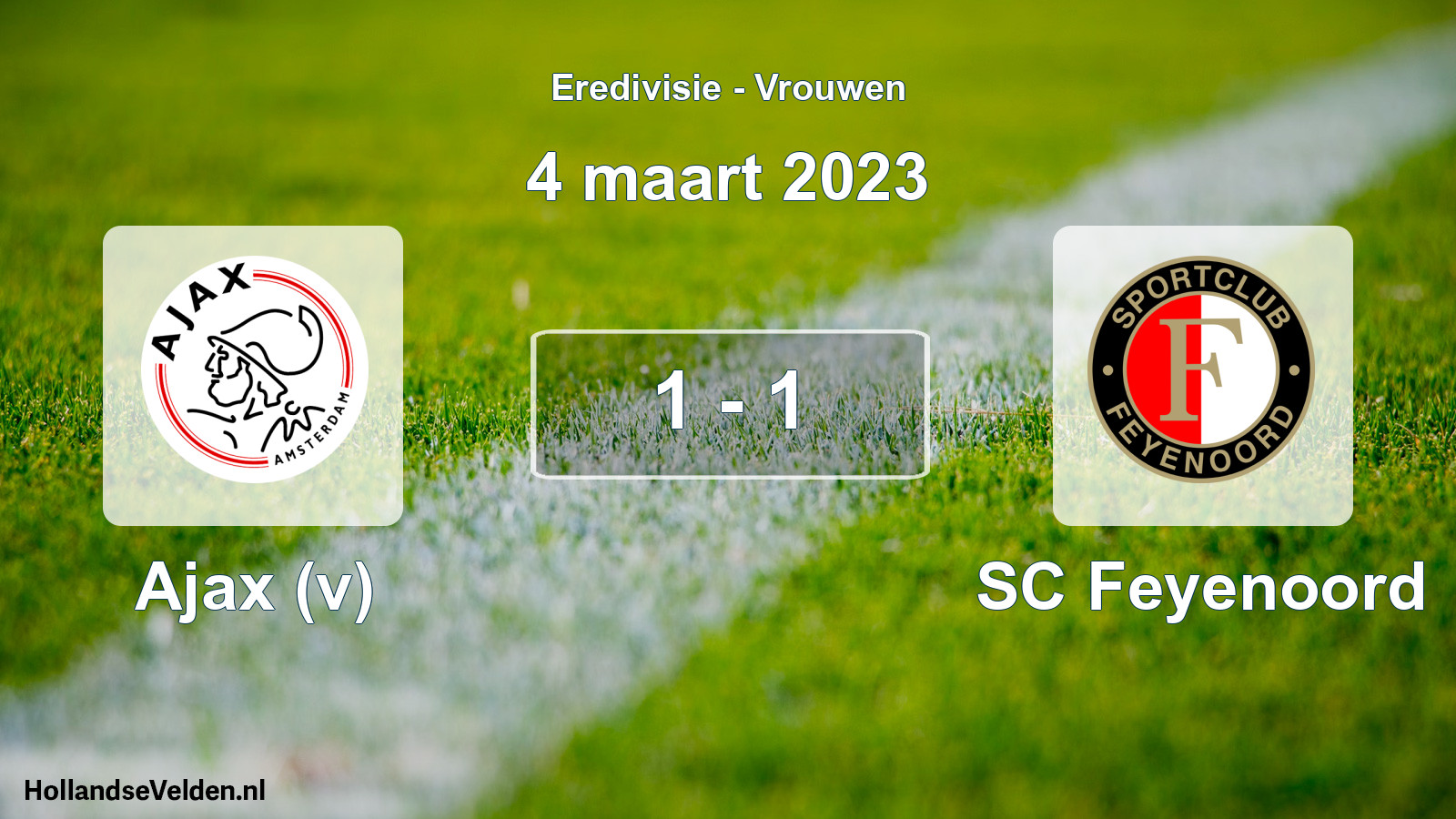 Total number of matches played: Ajax (v) - SC Feyenoord 1 - 1 (4 March 2023)