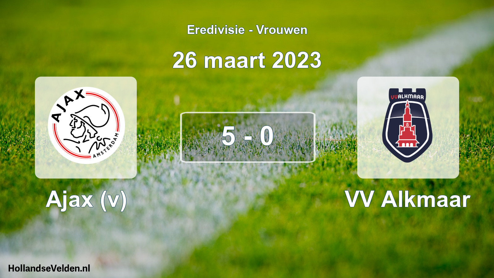 Total number of matches played: Ajax (v) - VV Alkmaar 5 - 0 (26 March 2023)