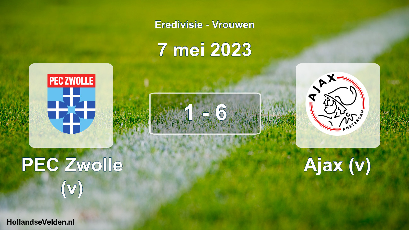 Total number of matches played: PEC Zwolle (v) - Ajax (v) 1 - 6 (7 May 2023)