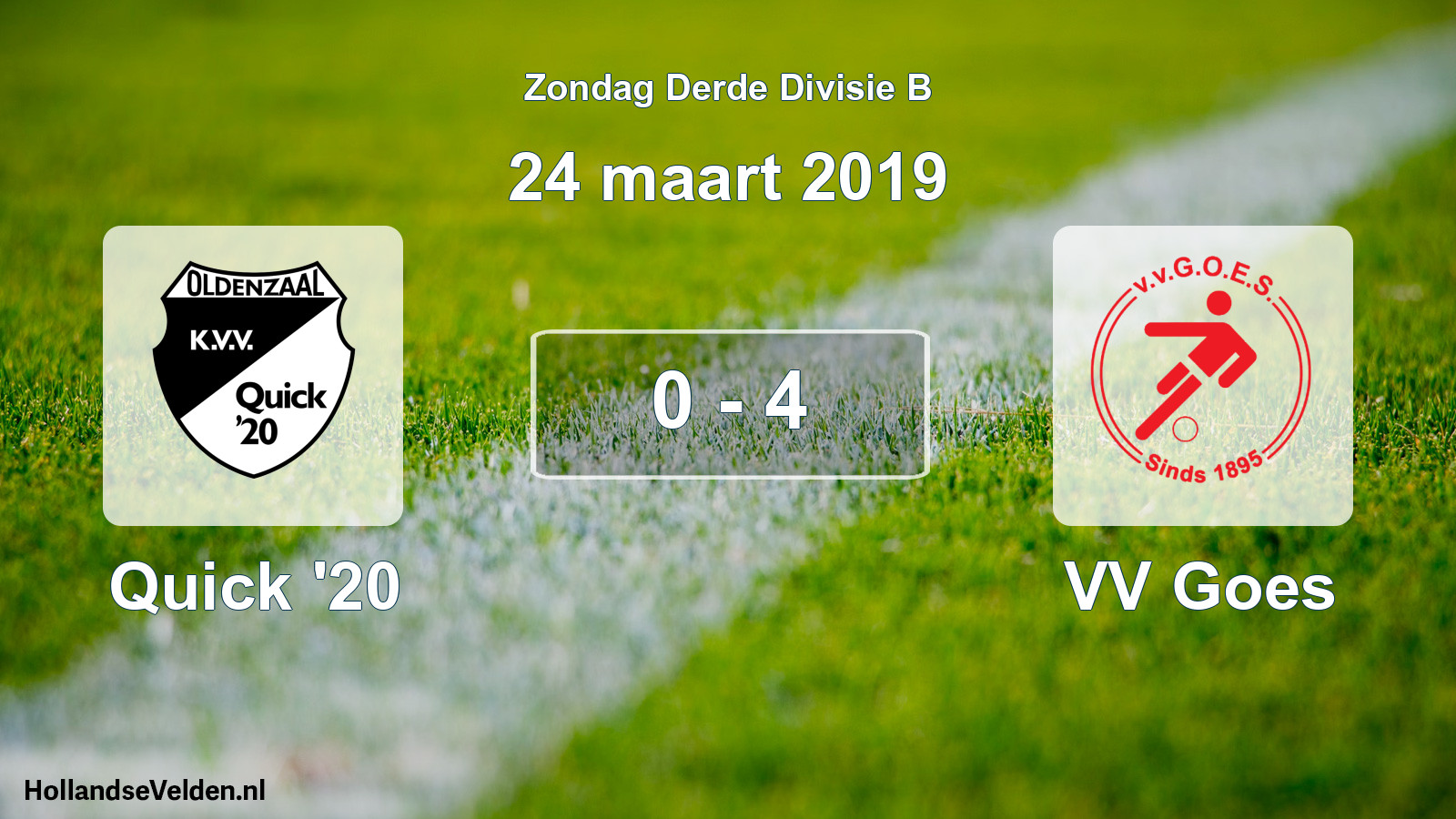 Total number of matches played: Quick '20 - VV Goes 0 - 4 (24 March 2019)