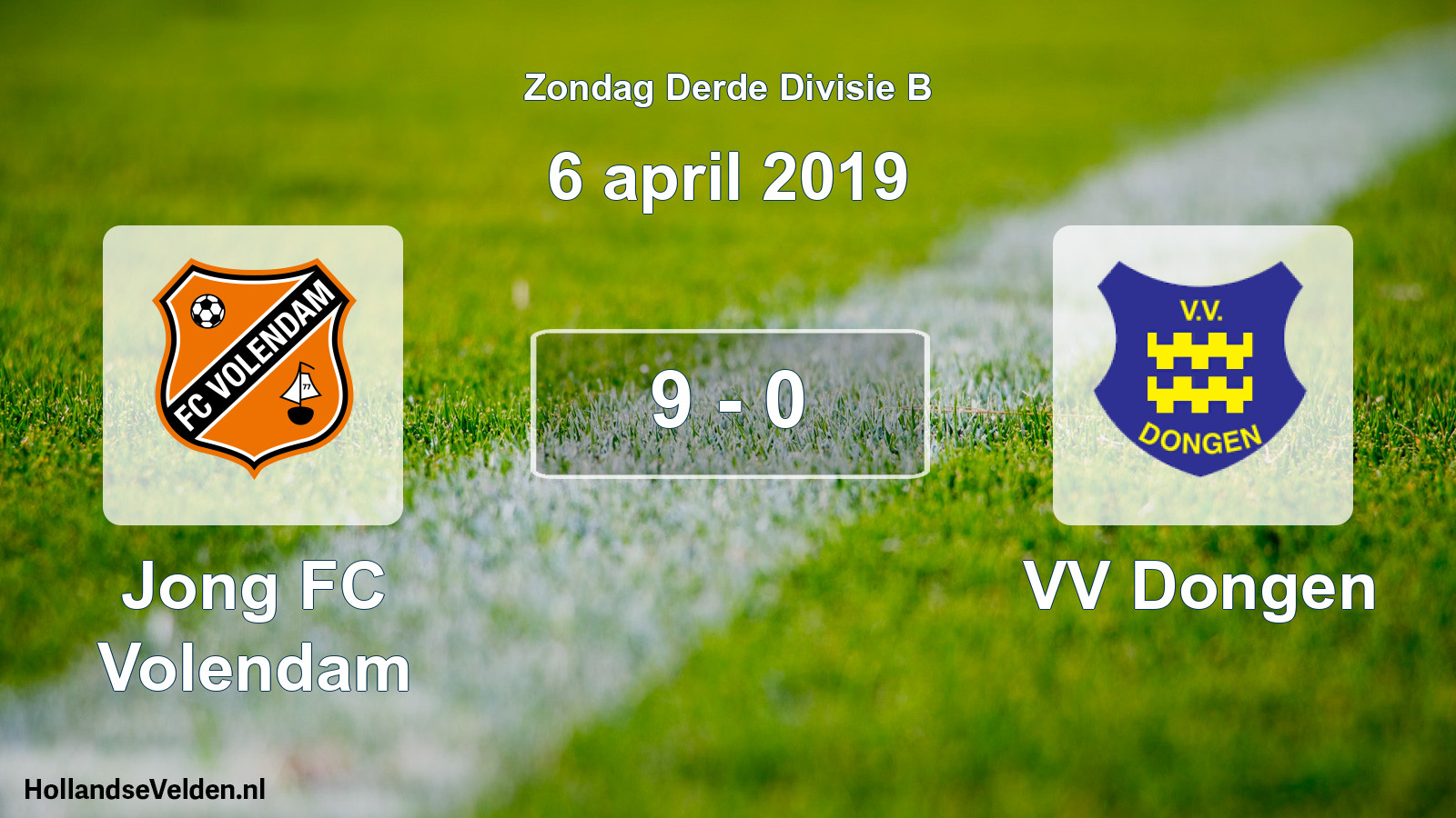Total number of matches played: Jong FC Volendam - VV Dongen 9 - 0 (6 April 2019)