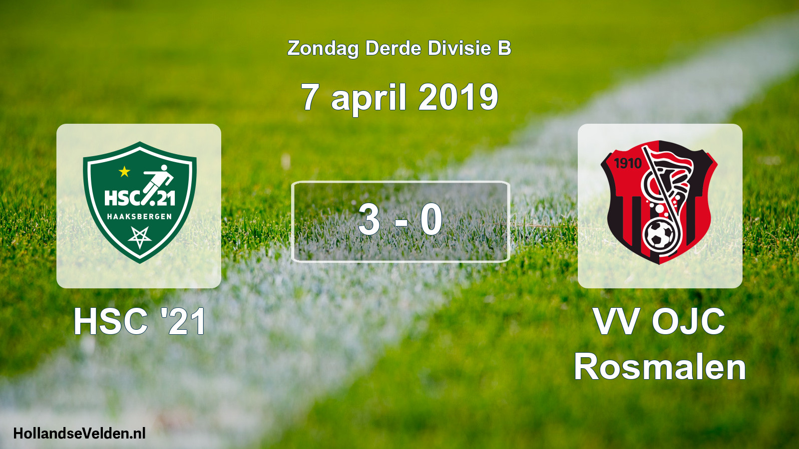 Total number of matches played: HSC '21 - VV OJC Rosmalen 3 - 0 (7 April 2019)