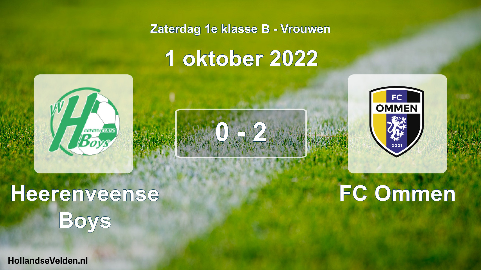 Total number of matches played: Heerenveense Boys - FC Ommen 0 - 2 (1 October 2022)
