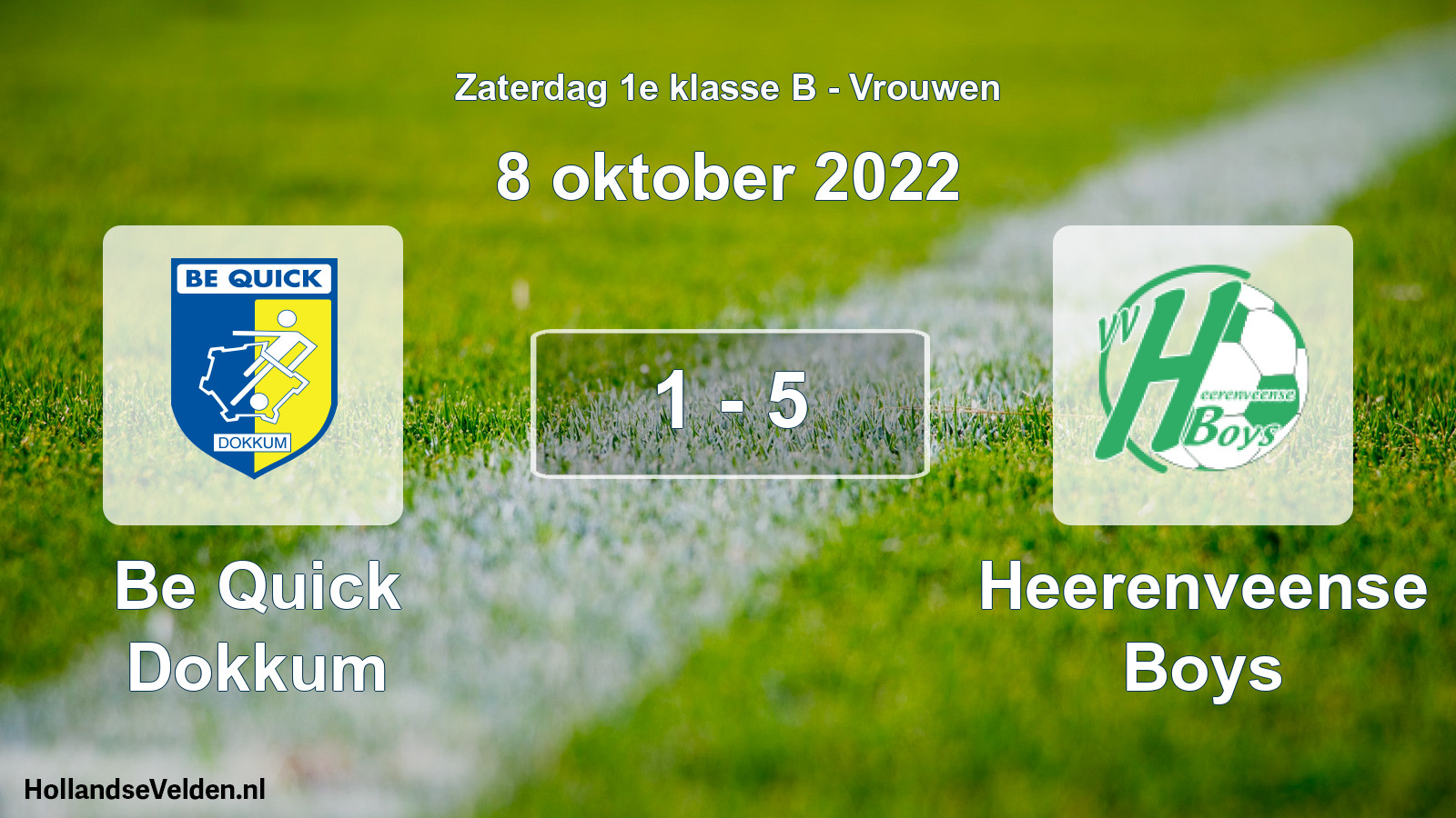 Total number of matches played: Be Quick Dokkum - Heerenveense Boys 1 - 5 (8 October 2022)