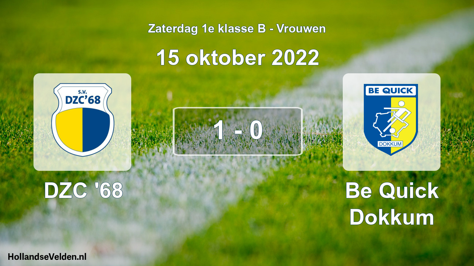 Total number of matches played: DZC '68 - Be Quick Dokkum 1 - 0 (15 October 2022)