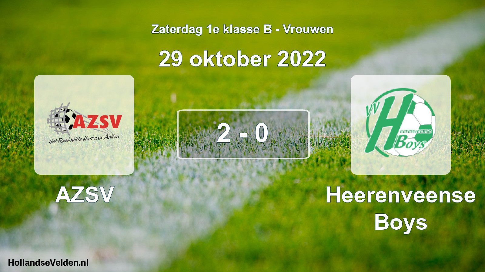 Total number of matches played: AZSV - Heerenveense Boys 2 - 0 (29 October 2022)