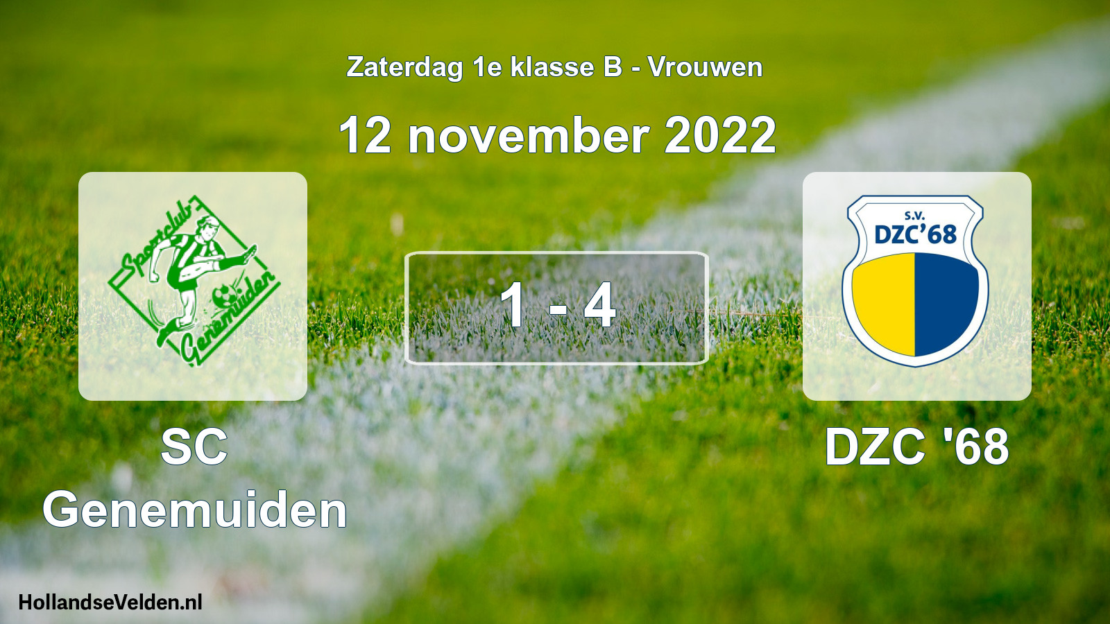 Total number of matches played: SC Genemuiden - DZC '68 1 - 4 (12 November 2022)