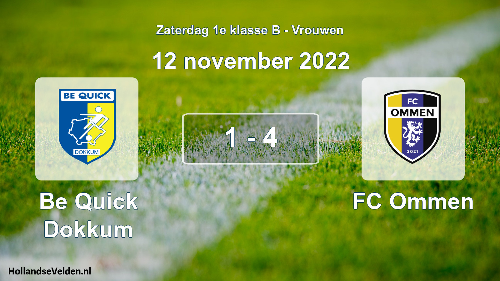 Total number of matches played: Be Quick Dokkum - FC Ommen 1 - 4 (12 November 2022)