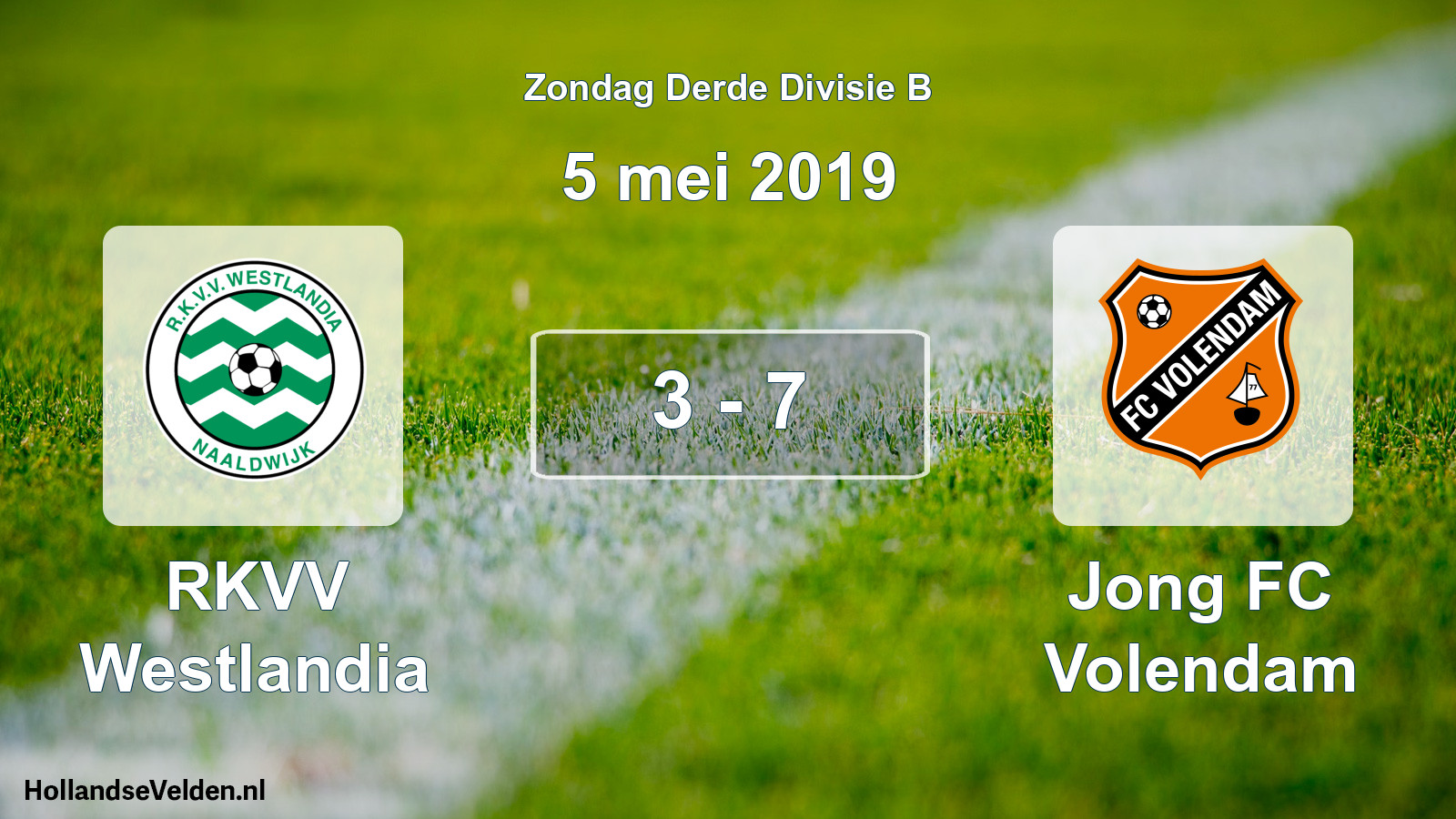 Total number of matches played: RKVV Westlandia - Jong FC Volendam 3 - 7 (5 May 2019)