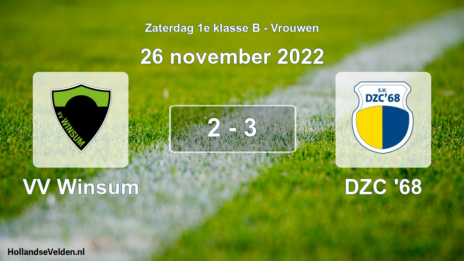 Total number of matches played: VV Winsum - DZC '68 2 - 3 (26 November 2022)
