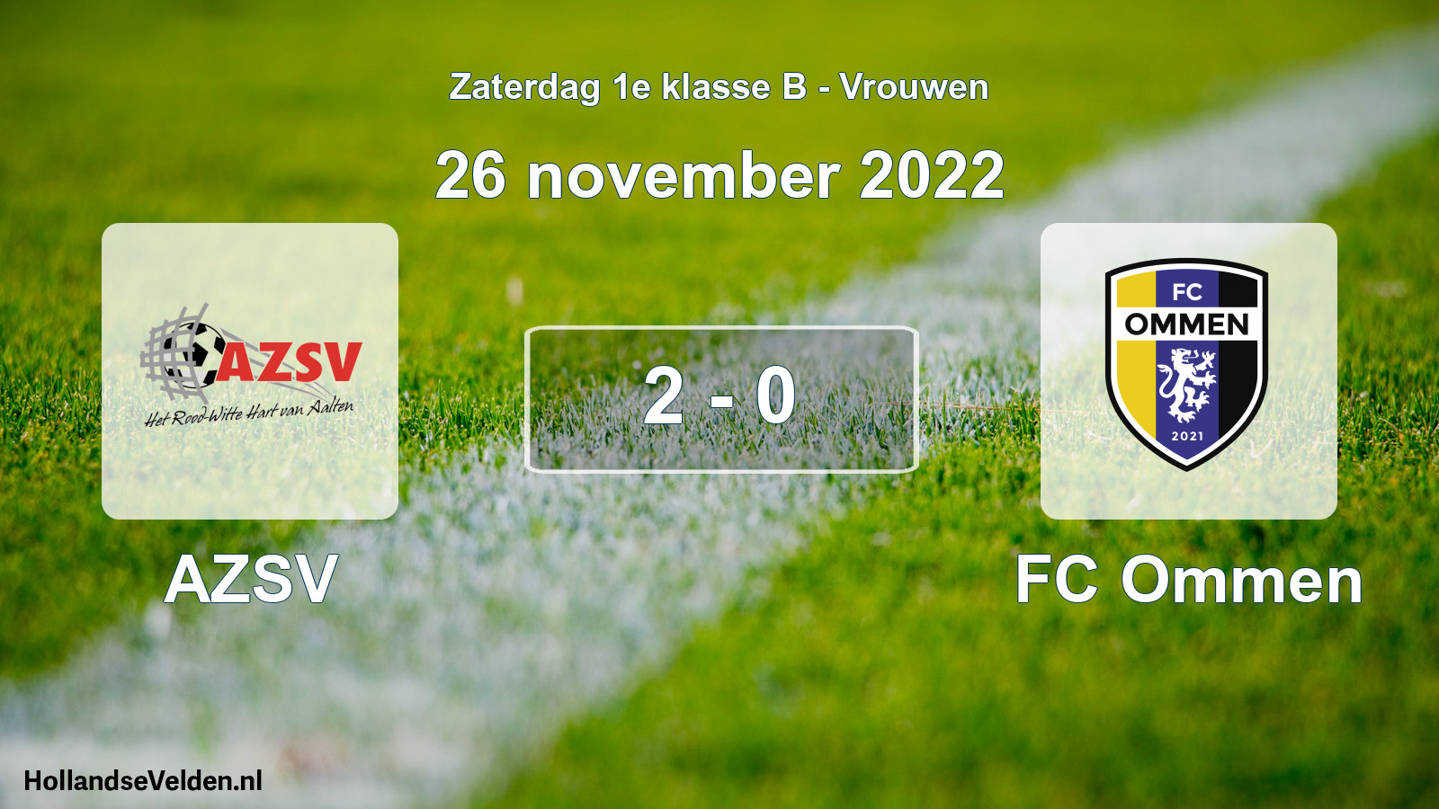 Total number of matches played: AZSV - FC Ommen 2 - 0 (26 November 2022)