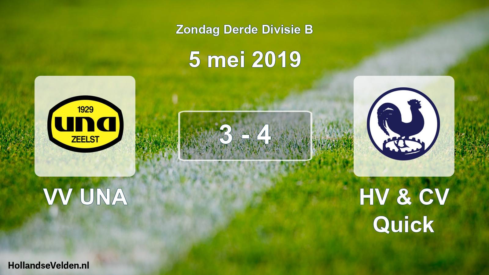 Total number of matches played: VV UNA - HV & CV Quick 3 - 4 (5 May 2019)