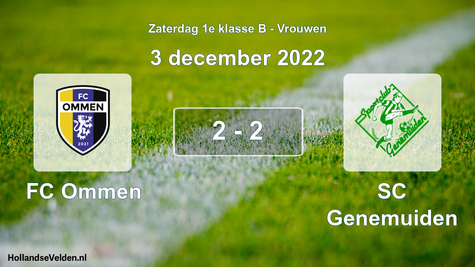 Total number of matches played: FC Ommen - SC Genemuiden 2 - 2 (3 December 2022)