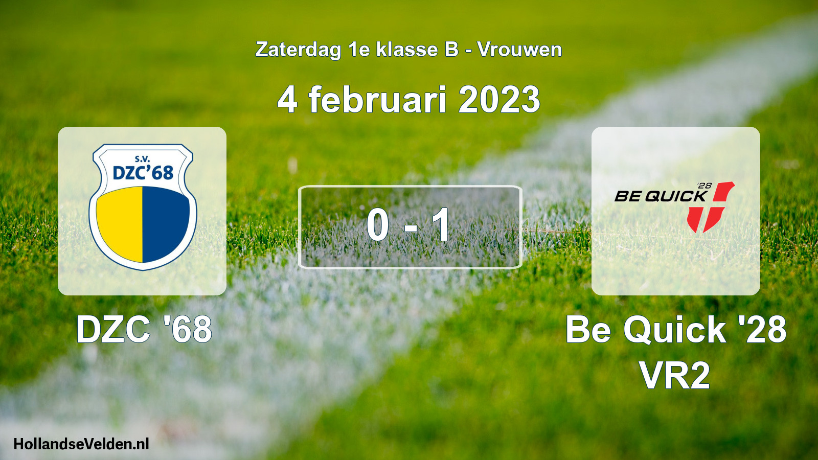 Total number of matches played: DZC '68 - Be Quick '28 VR2 0 - 1 (4 February 2023)