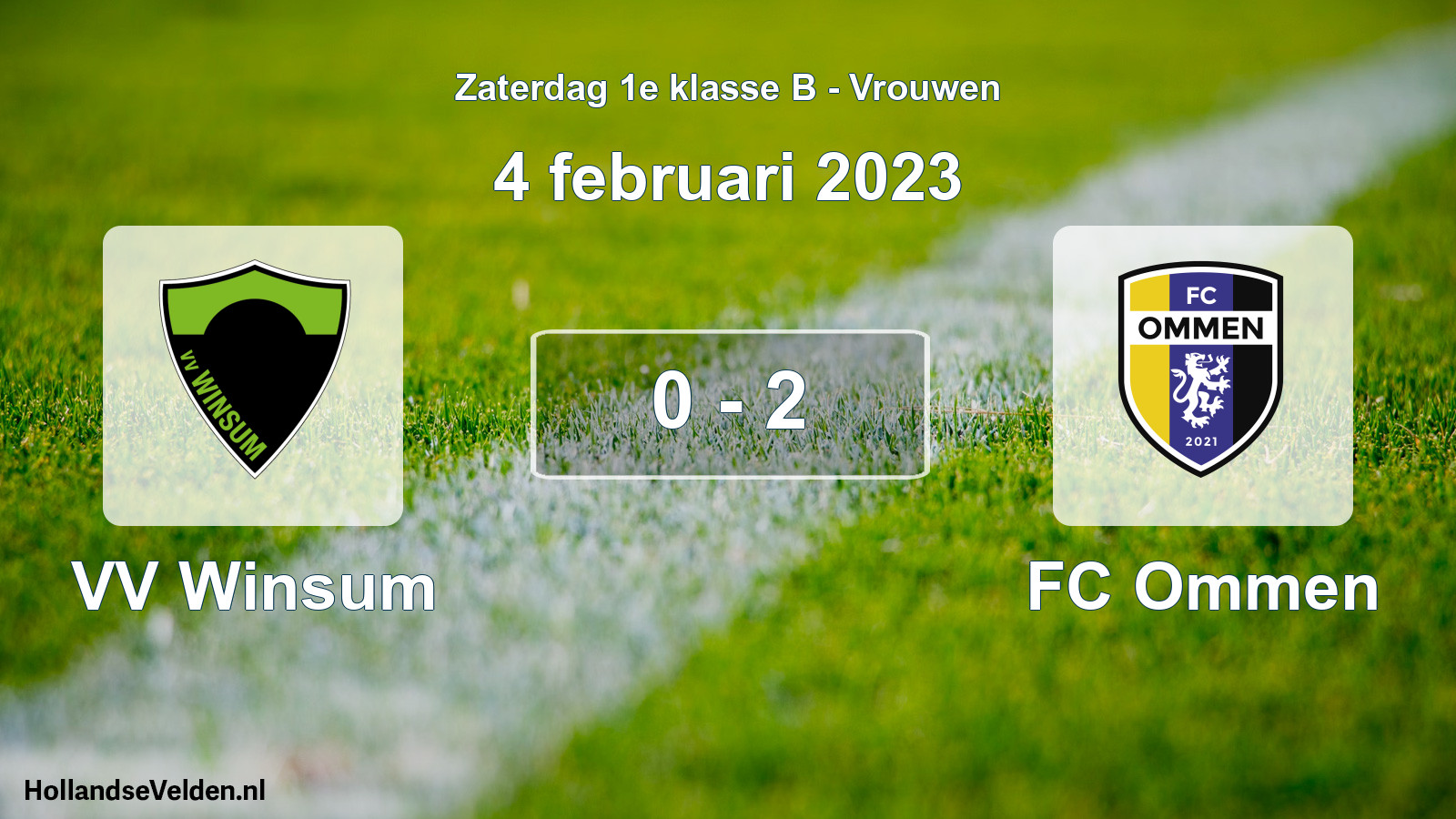 Total number of matches played: VV Winsum - FC Ommen 0 - 2 (4 February 2023)