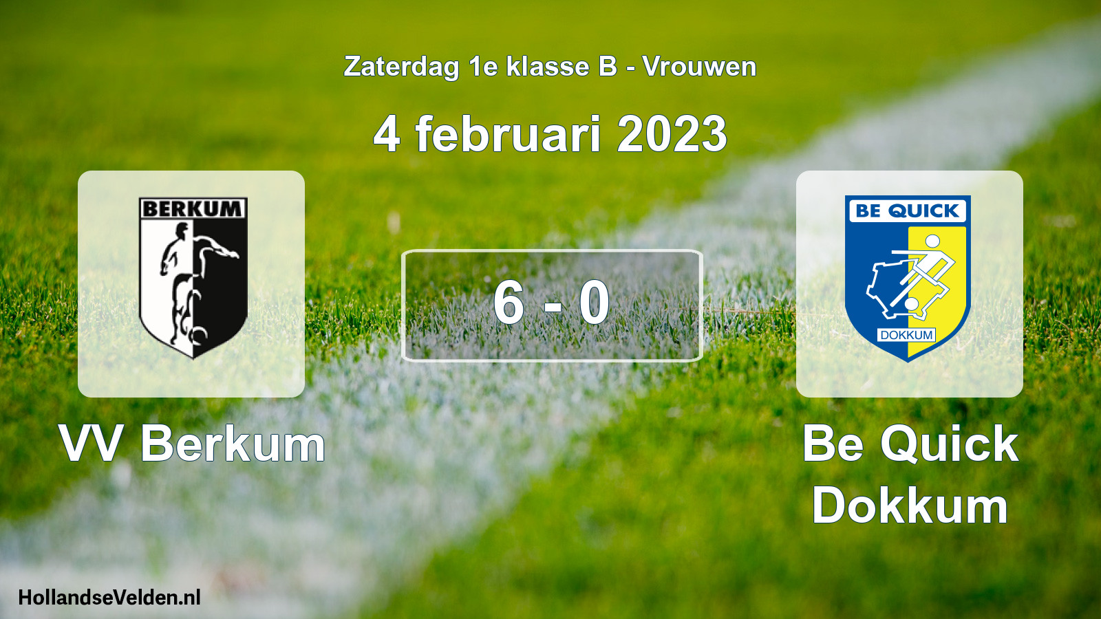 Total number of matches played: VV Berkum - Be Quick Dokkum 6 - 0 (4 February 2023)