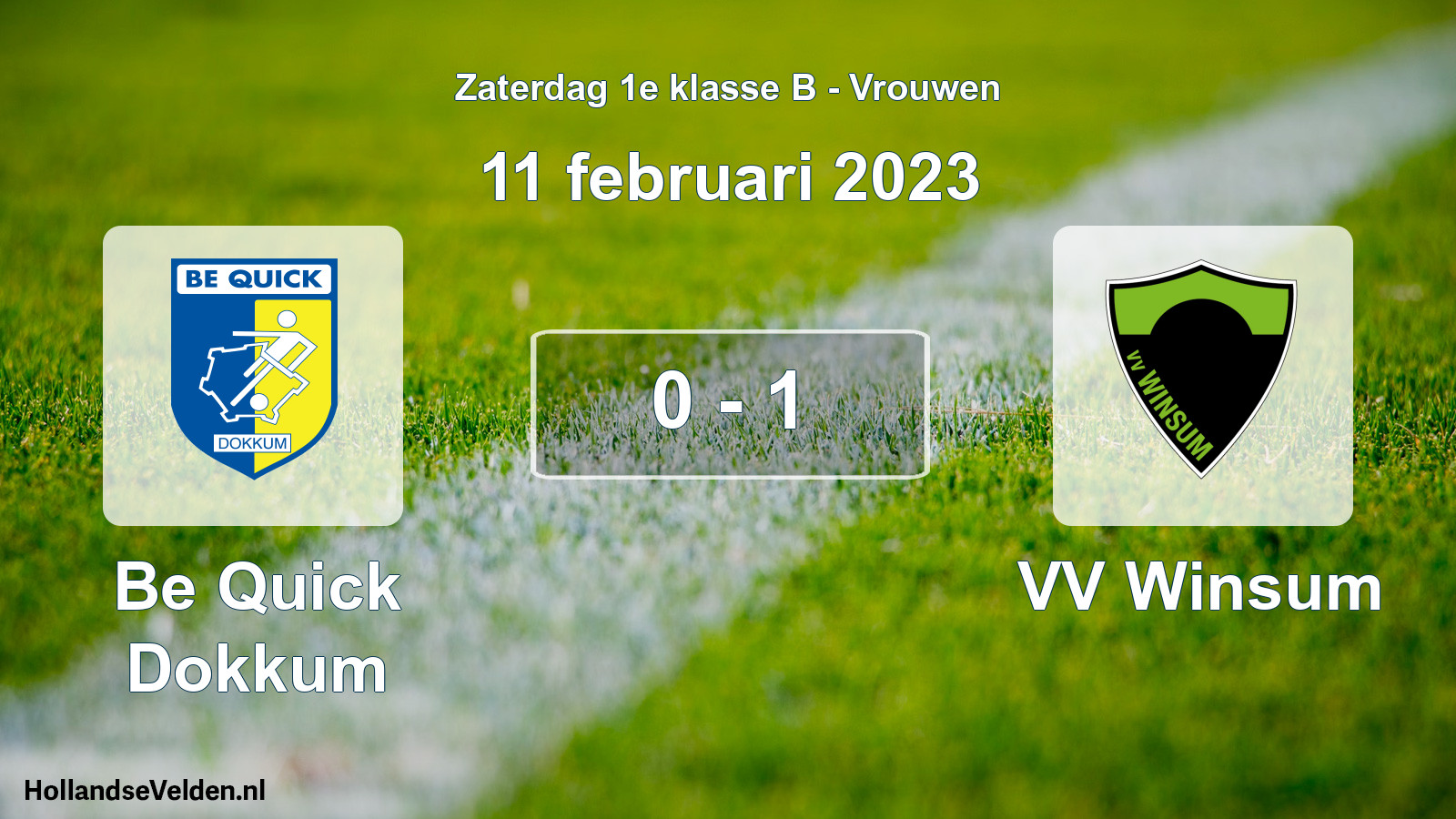 Total number of matches played: Be Quick Dokkum - VV Winsum 0 - 1 (11 February 2023)