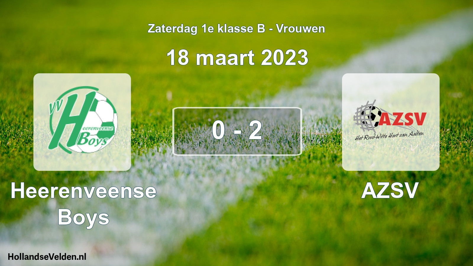 Total number of matches played: Heerenveense Boys - AZSV 0 - 2 (18 March 2023)