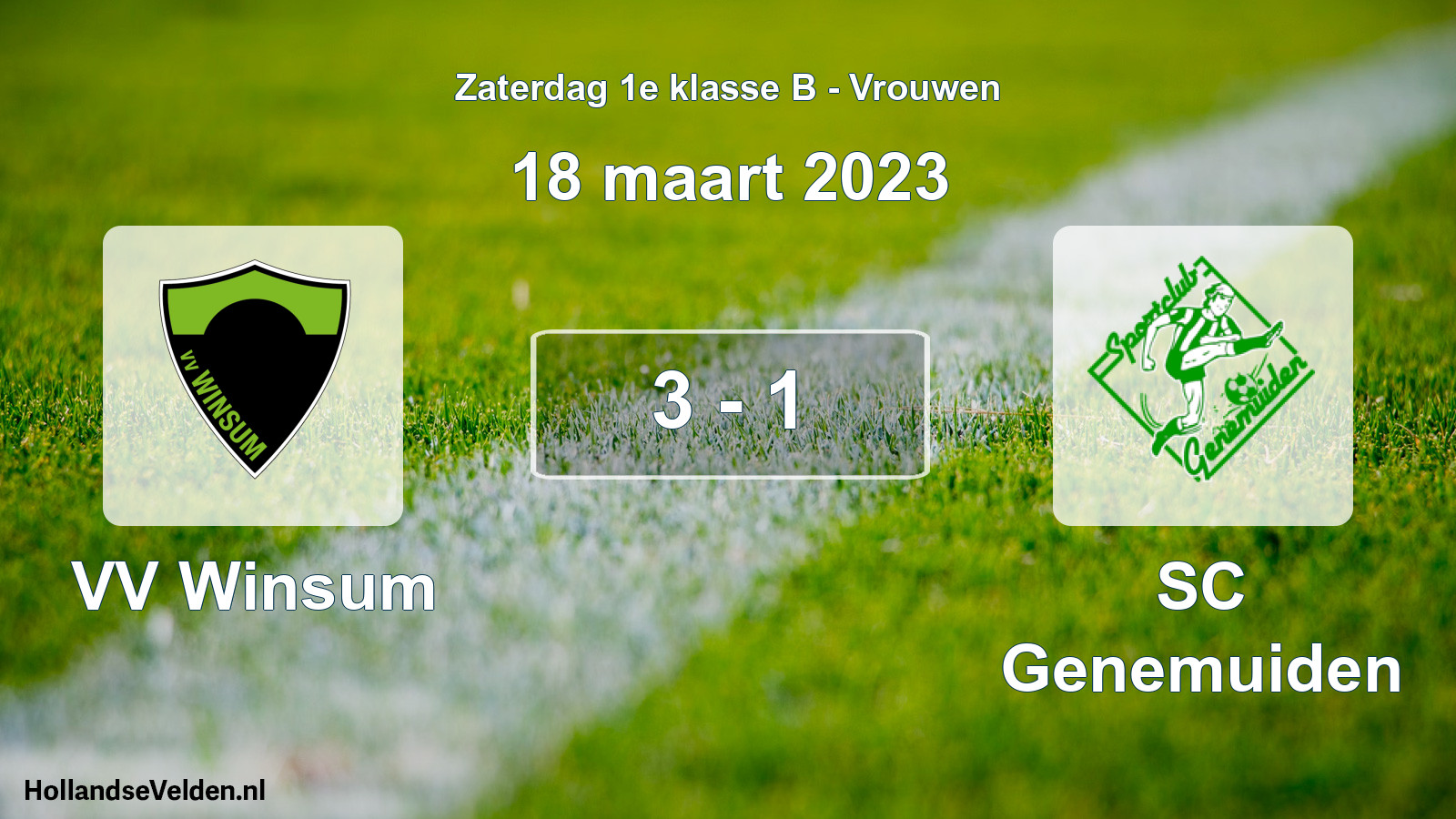Total number of matches played: VV Winsum - SC Genemuiden 3 - 1 (18 March 2023)