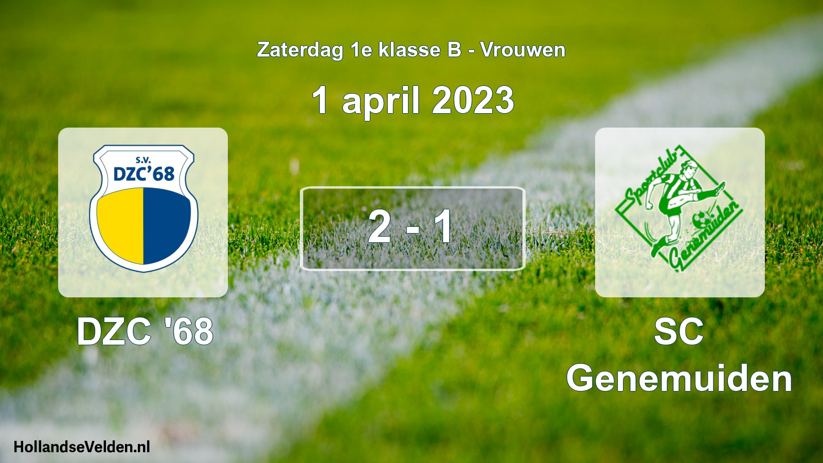 Total number of matches played: DZC '68 - SC Genemuiden 2 - 1 (1 April 2023)