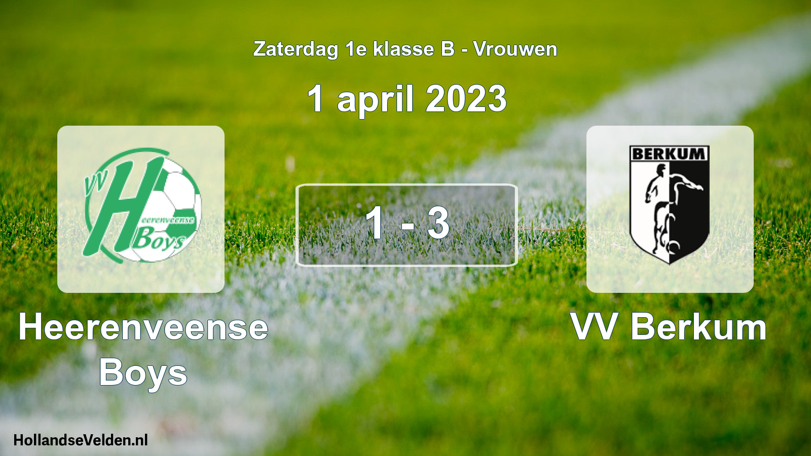 Total number of matches played: Heerenveense Boys - VV Berkum 1 - 3 (1 April 2023)