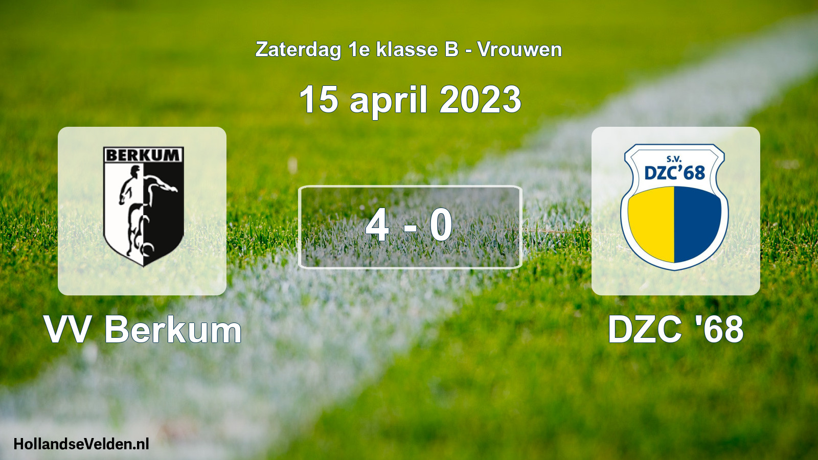 Total number of matches played: VV Berkum - DZC '68 4 - 0 (15 April 2023)