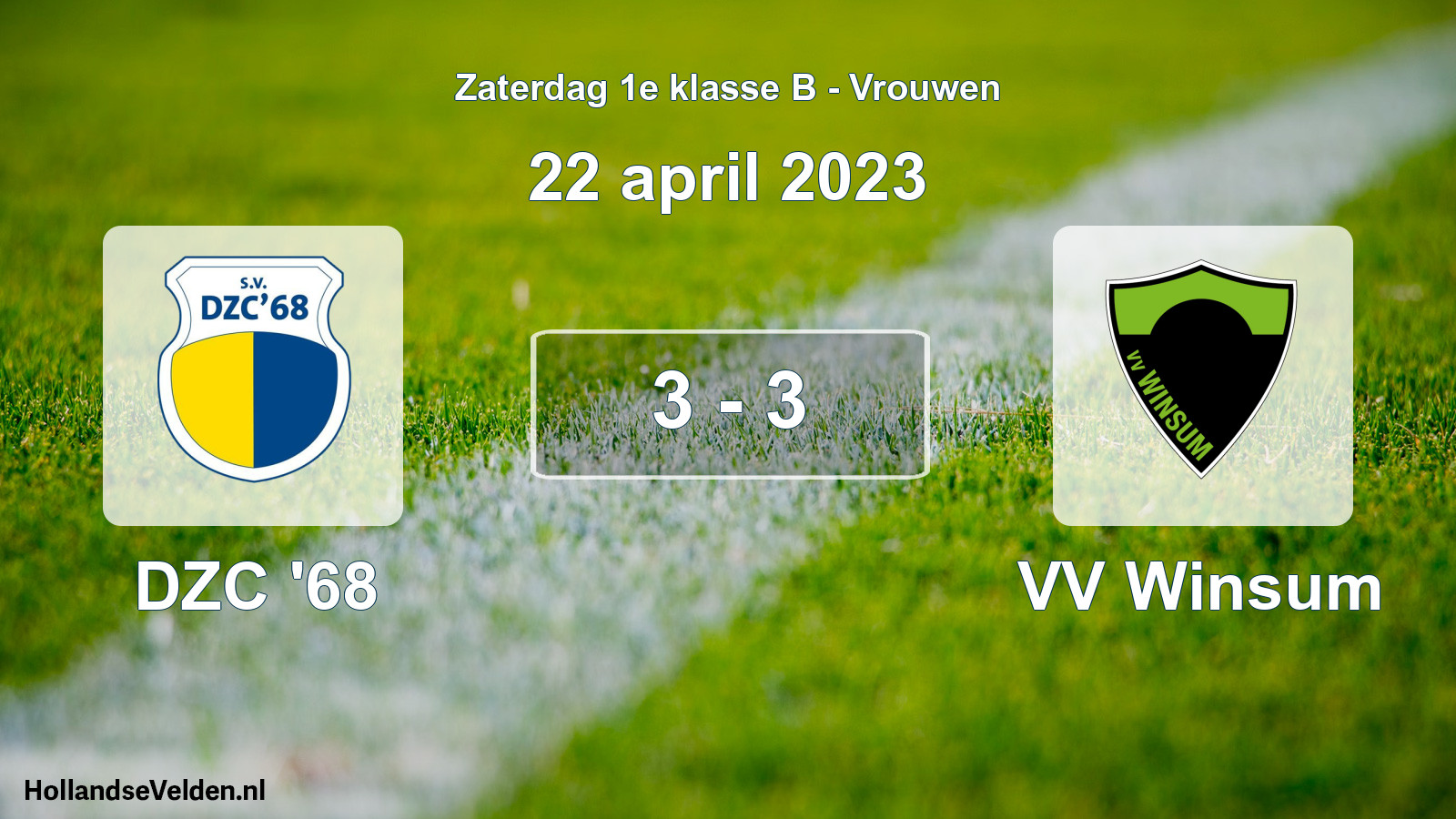 Total number of matches played: DZC '68 - VV Winsum 3 - 3 (22 April 2023)