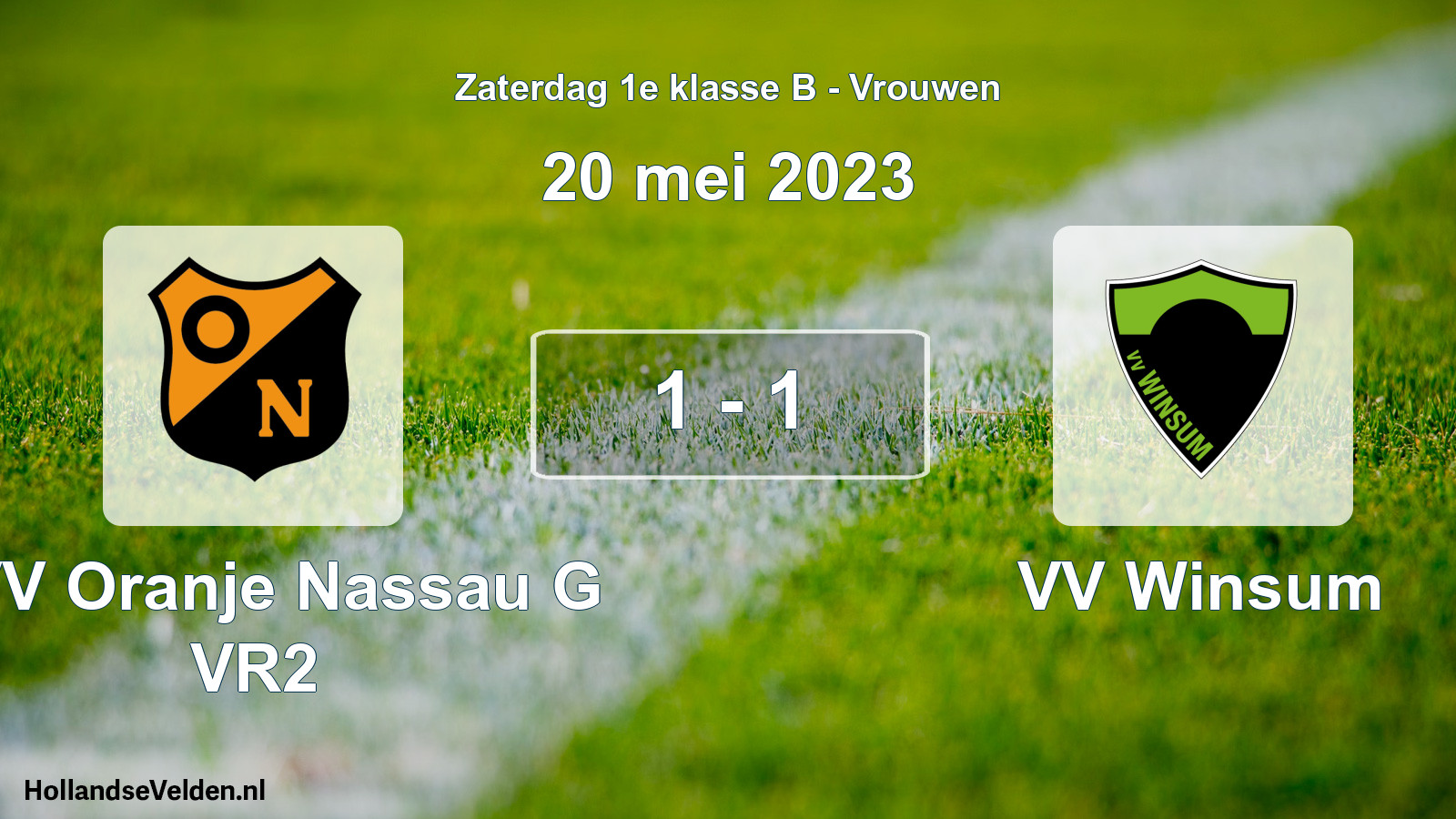 Total number of matches played: CVV Oranje Nassau G VR2 - VV Winsum 1 - 1 (20 May 2023)
