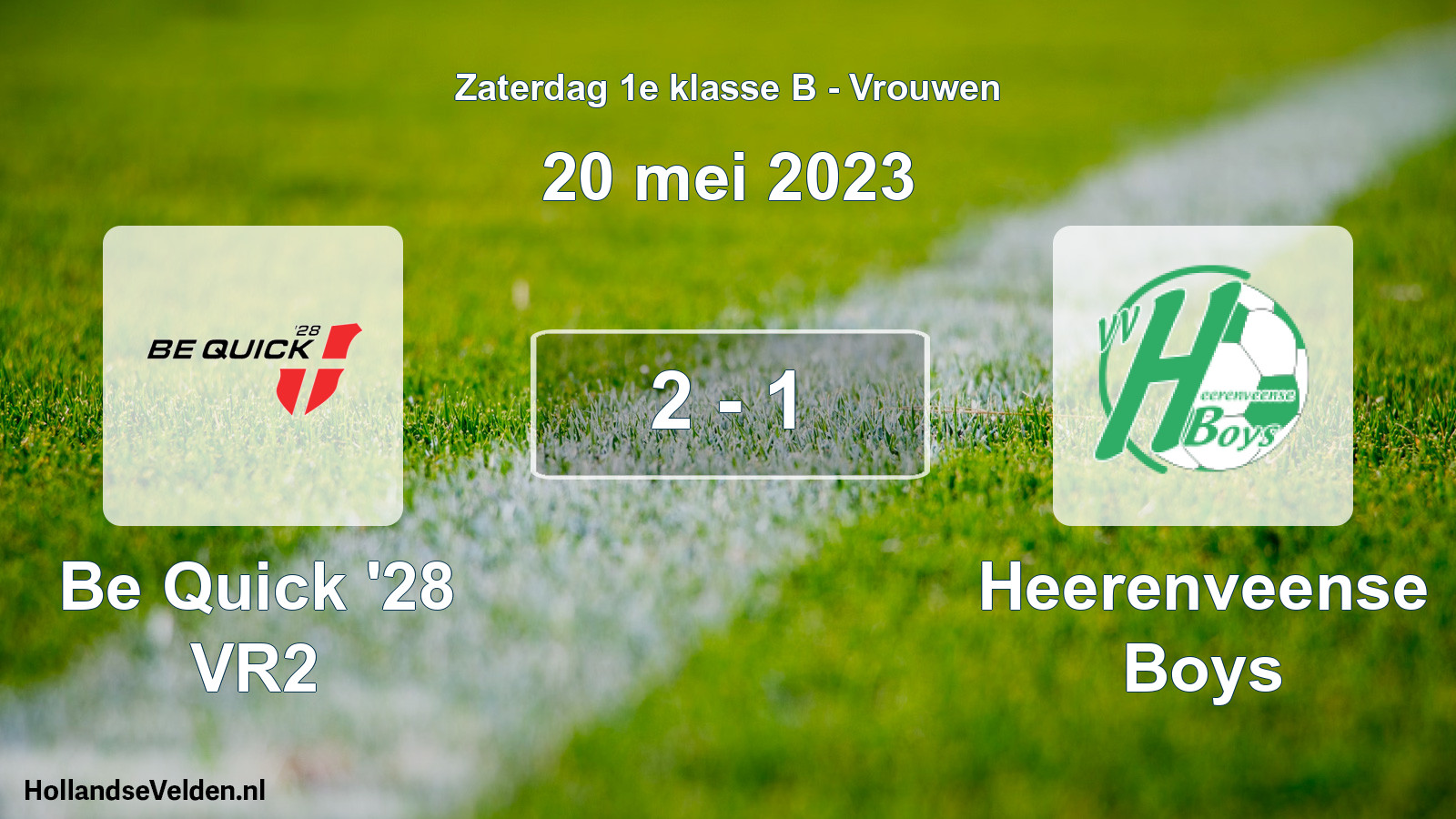 Total number of matches played: Be Quick '28 VR2 - Heerenveense Boys 2 - 1 (20 May 2023)