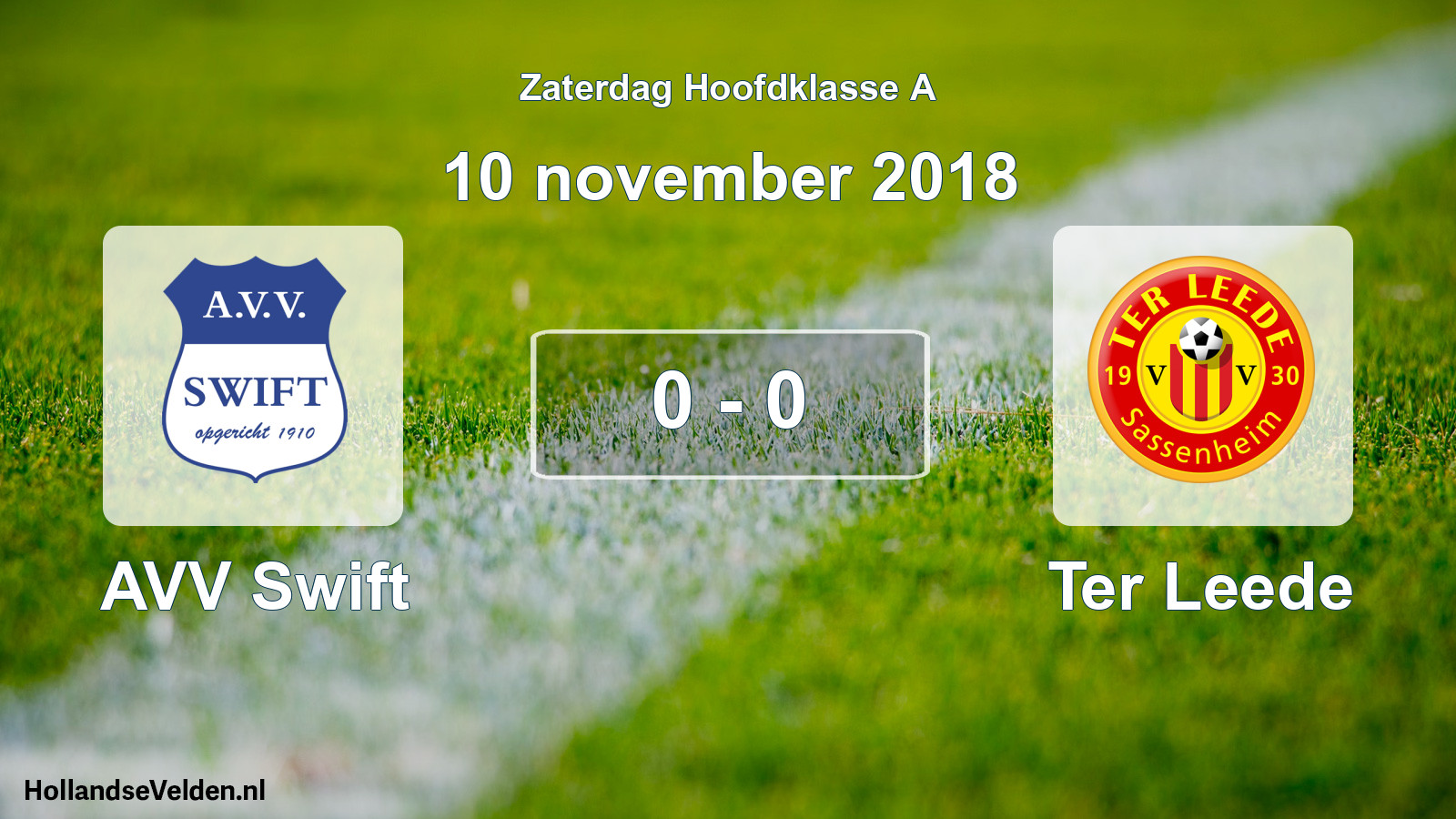 Total number of matches played: AVV Swift - Ter Leede 0 - 0 (10 November 2018)