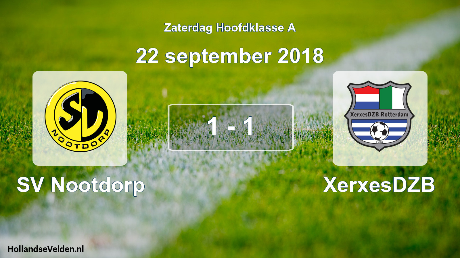 Total number of matches played: SV Nootdorp - XerxesDZB 1 - 1 (22 September 2018)