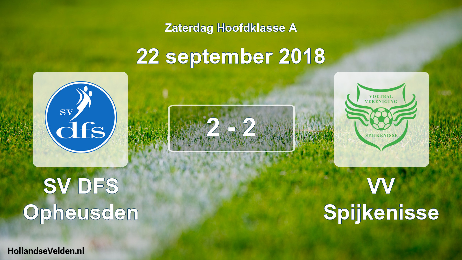 Total number of matches played: SV DFS Opheusden - VV Spijkenisse 2 - 2 (22 September 2018)
