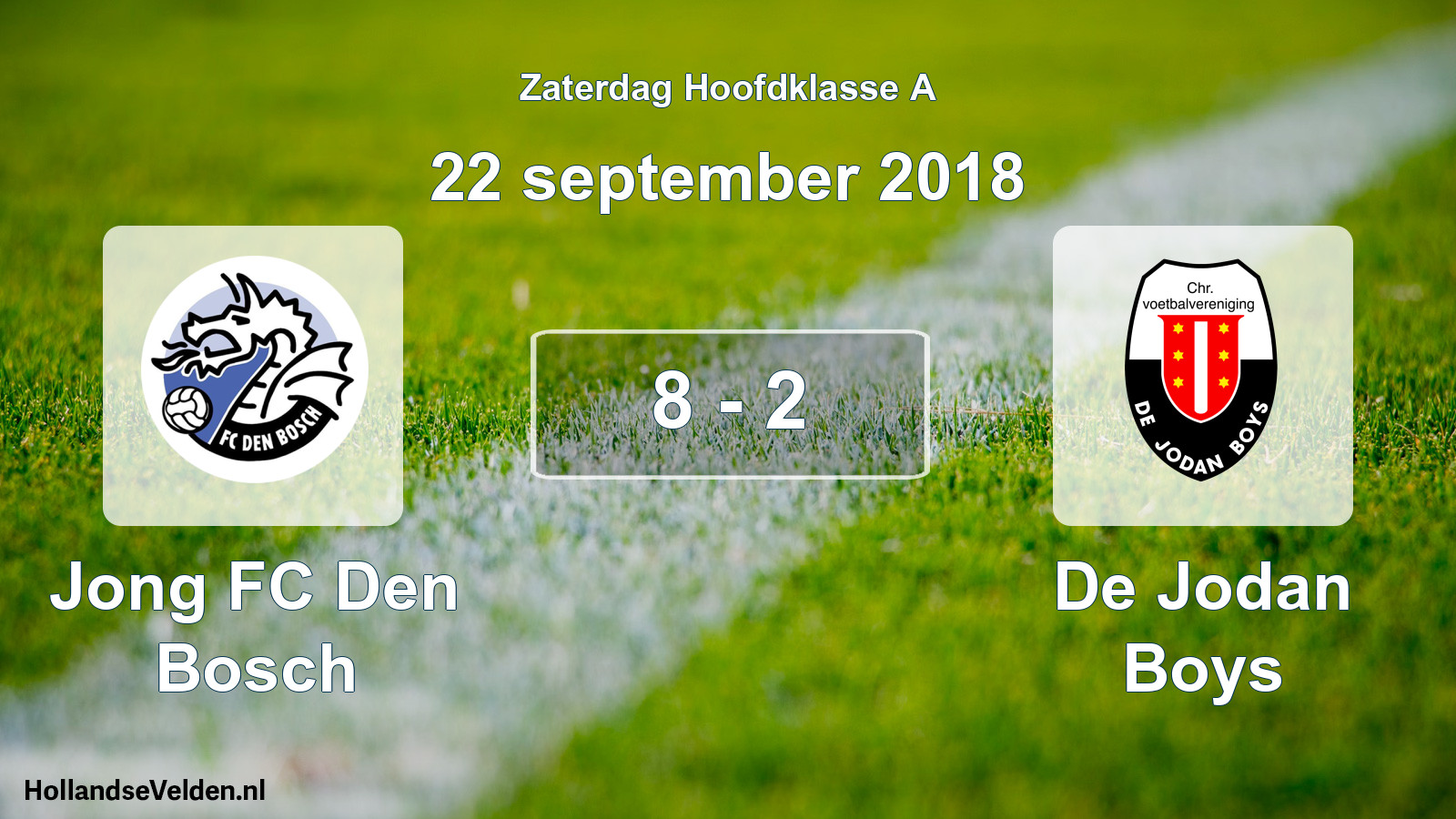 Total number of matches played: Jong FC Den Bosch - De Jodan Boys 8 - 2 (22 September 2018)