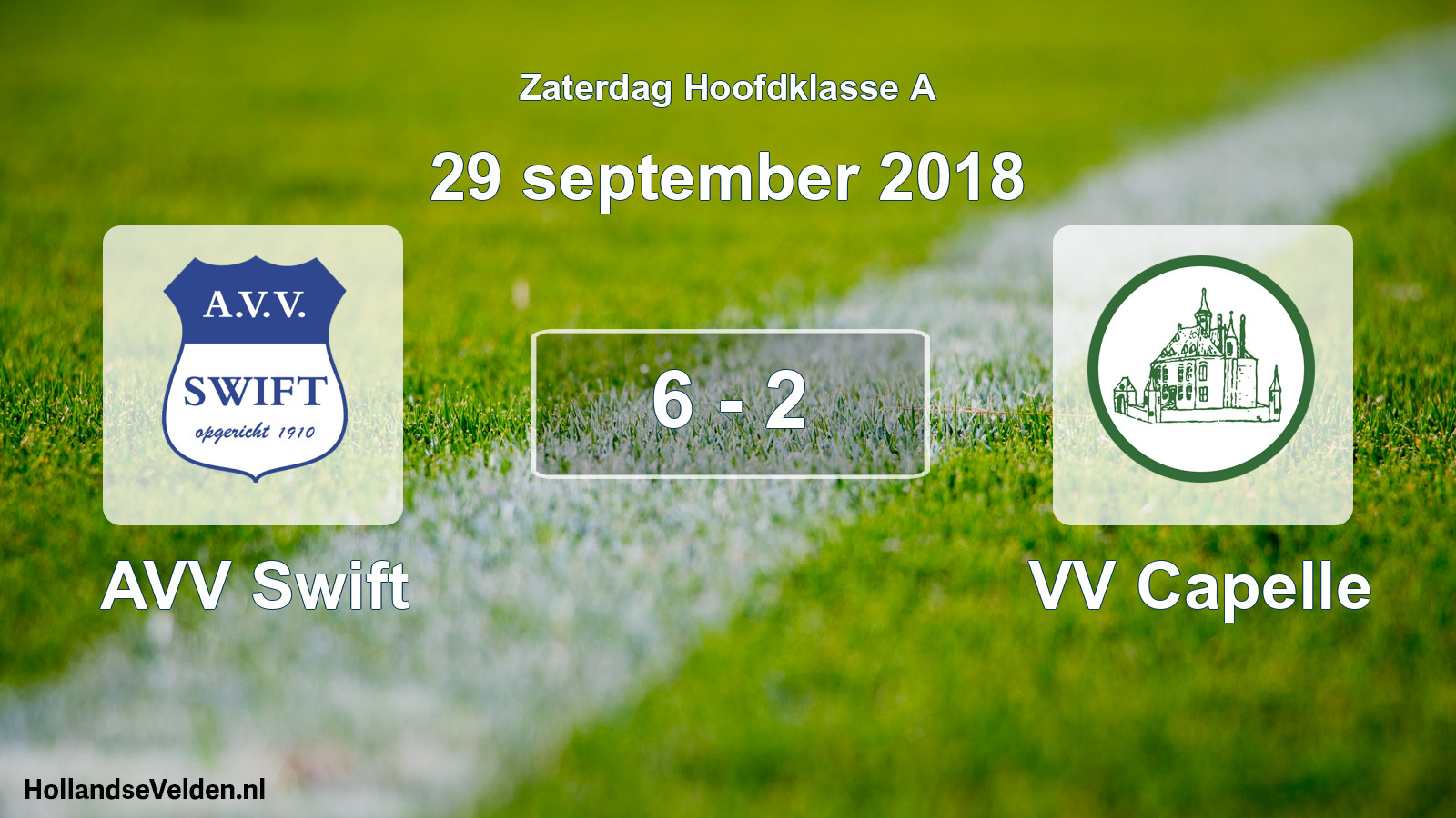 Total number of matches played: AVV Swift - VV Capelle 6 - 2 (29 September 2018)