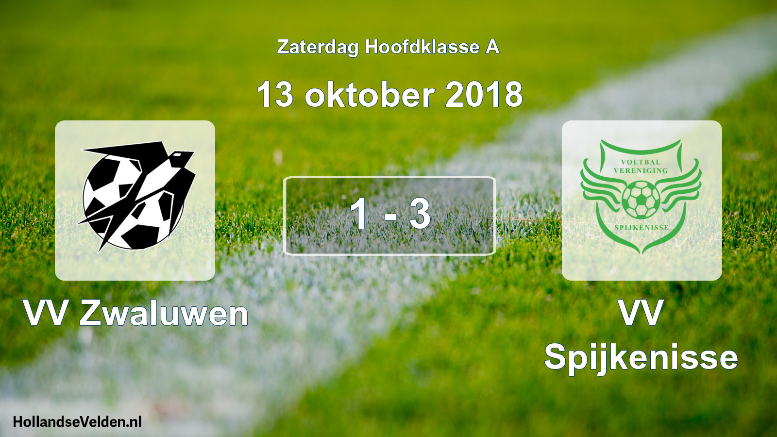 Total number of matches played: VV Zwaluwen - VV Spijkenisse 1 - 3 (13 October 2018)