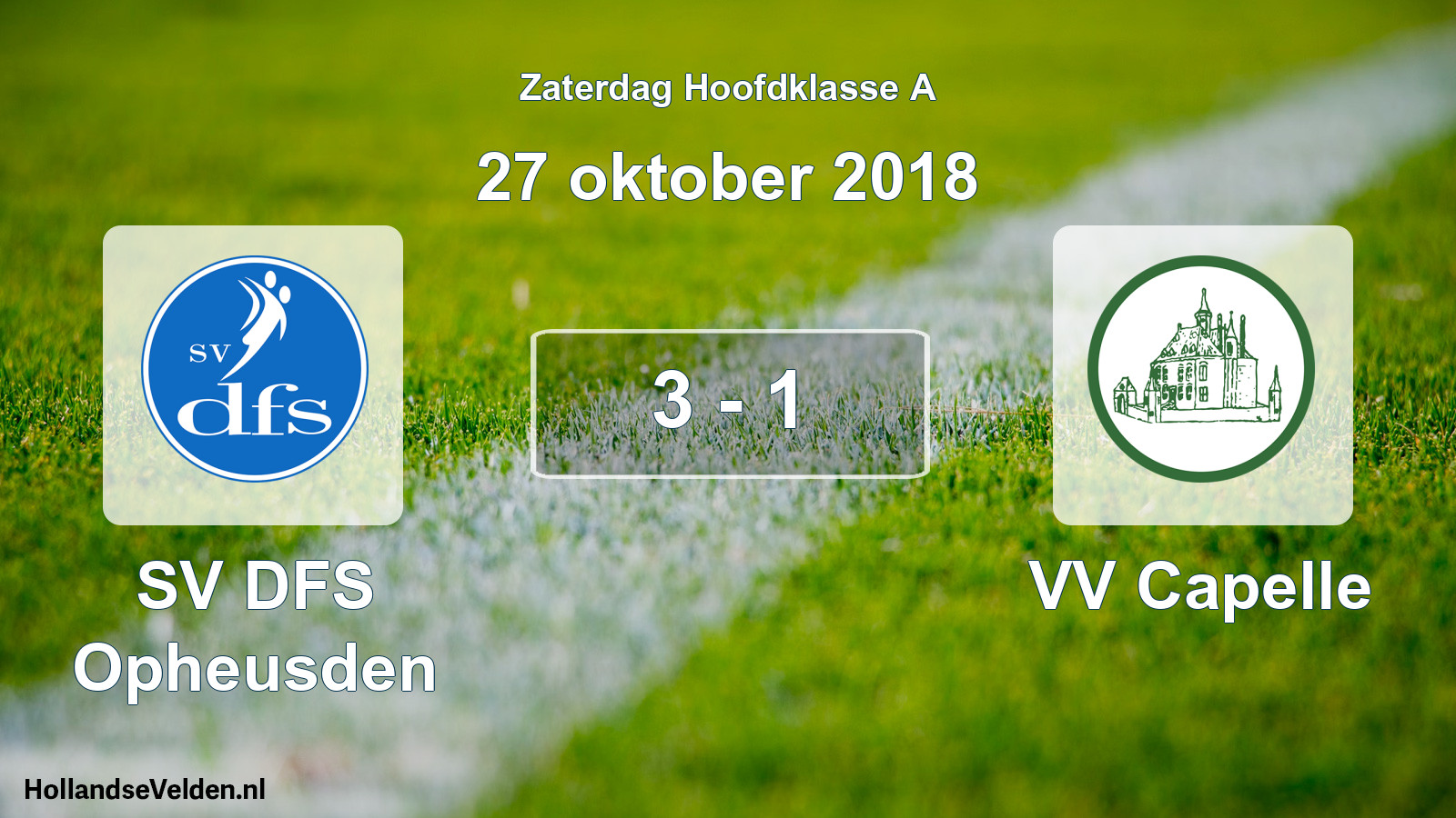 Total number of matches played: SV DFS Opheusden - VV Capelle 3 - 1 (27 October 2018)