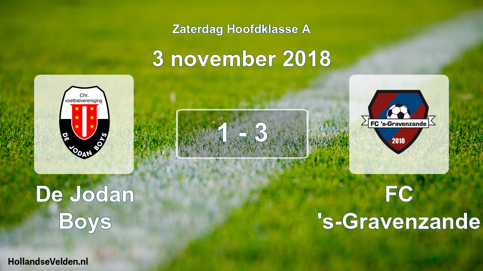 Total number of matches played: De Jodan Boys - FC 's-Gravenzande 1 - 3 (3 November 2018)