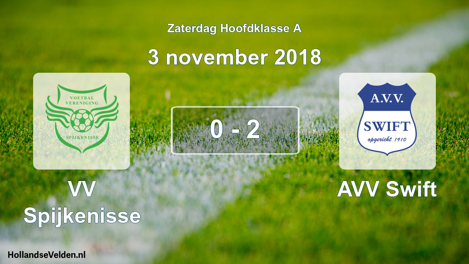 Total number of matches played: VV Spijkenisse - AVV Swift 0 - 2 (3 November 2018)