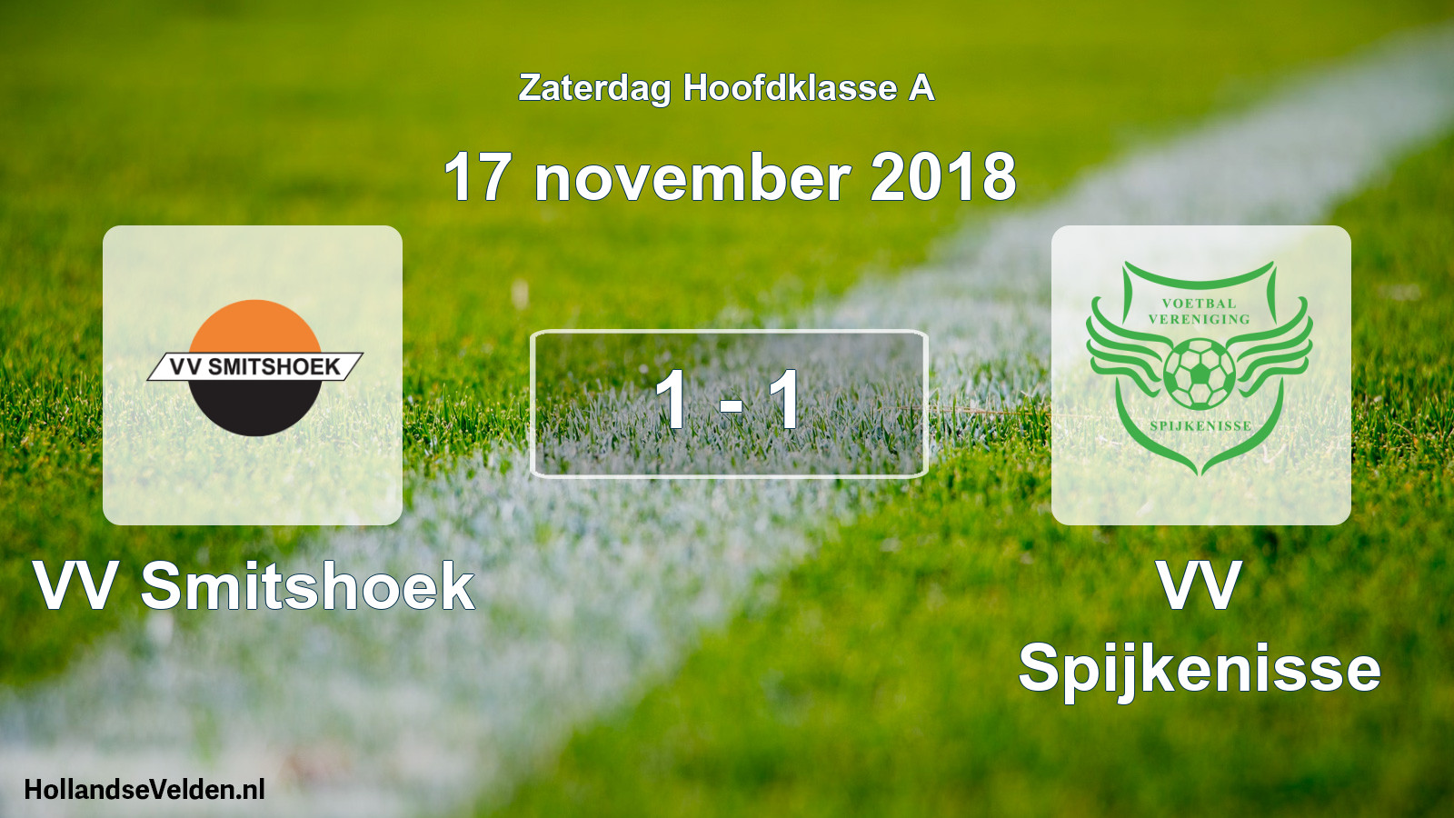 Total number of matches played: VV Smitshoek - VV Spijkenisse 1 - 1 (17 November 2018)