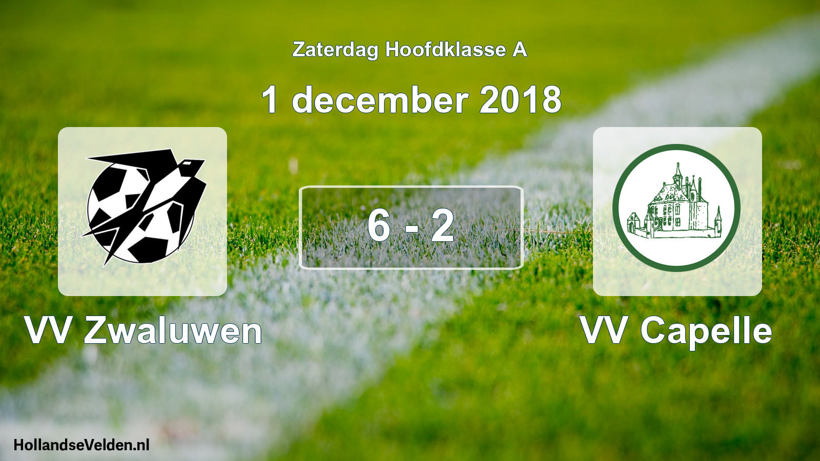 Total number of matches played: VV Zwaluwen - VV Capelle 6 - 2 (1 December 2018)