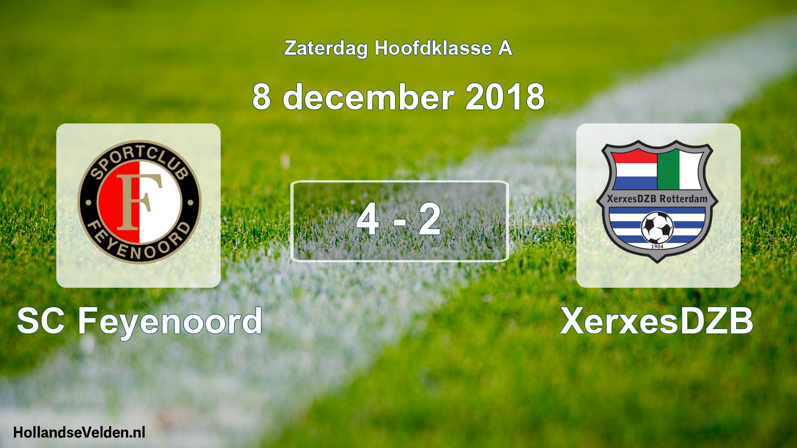 Total number of matches played: SC Feyenoord - XerxesDZB 4 - 2 (8 December 2018)