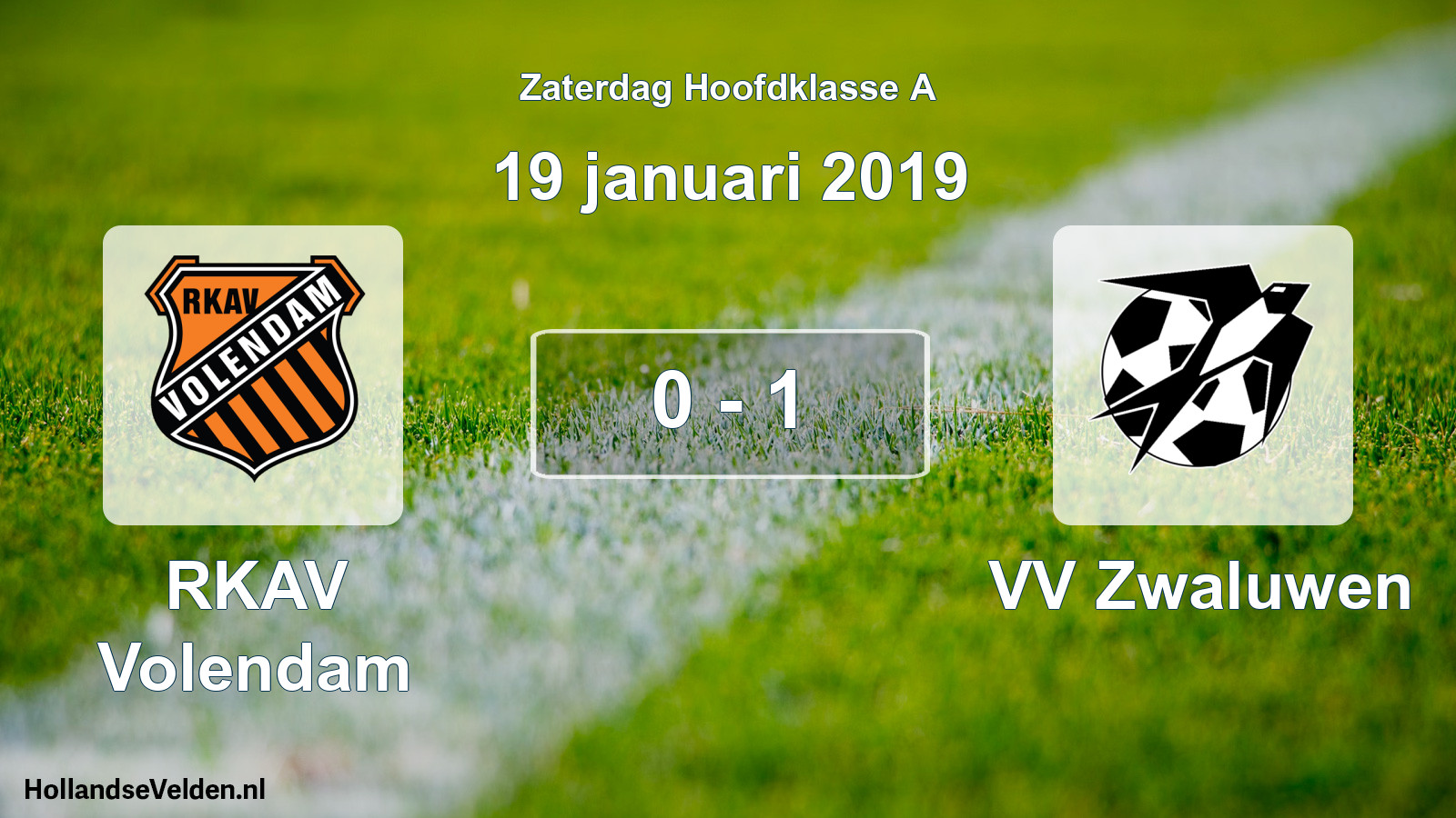 Total number of matches played: RKAV Volendam - VV Zwaluwen 0 - 1 (19 January 2019)