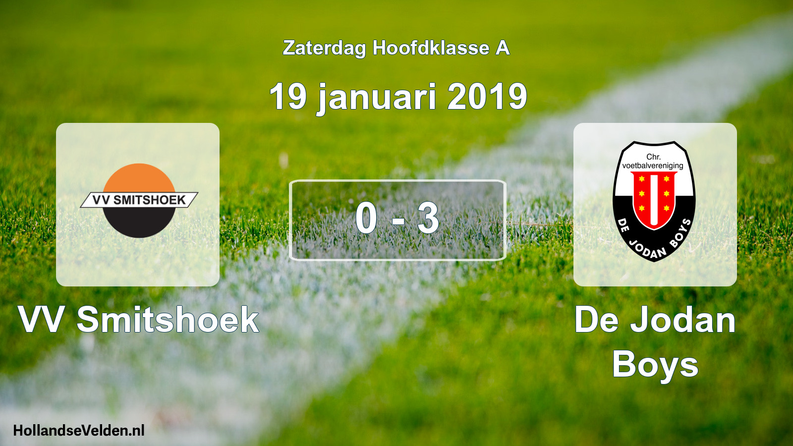 Total number of matches played: VV Smitshoek - De Jodan Boys 0 - 3 (19 January 2019)