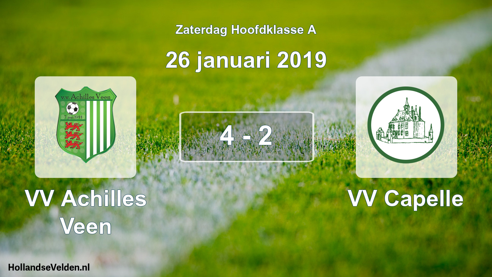 Total number of matches played: VV Achilles Veen - VV Capelle 4 - 2 (26 January 2019)