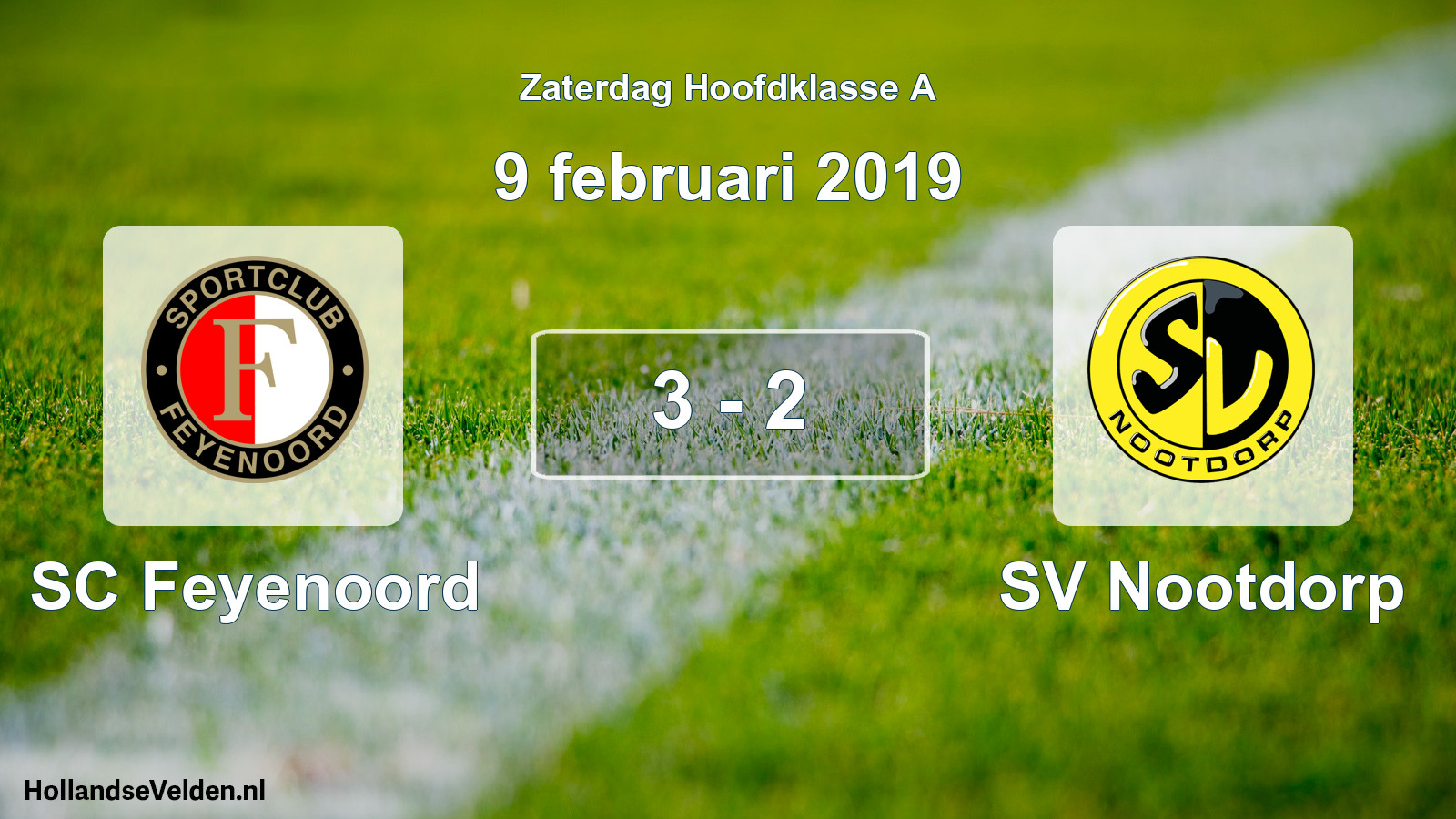 Total number of matches played: SC Feyenoord - SV Nootdorp 3 - 2 (9 February 2019)