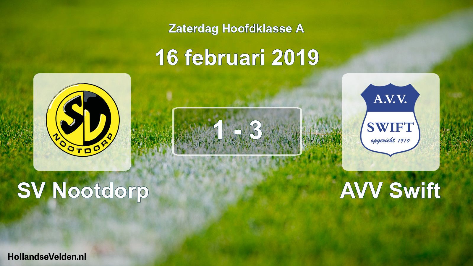Total number of matches played: SV Nootdorp - AVV Swift 1 - 3 (16 February 2019)